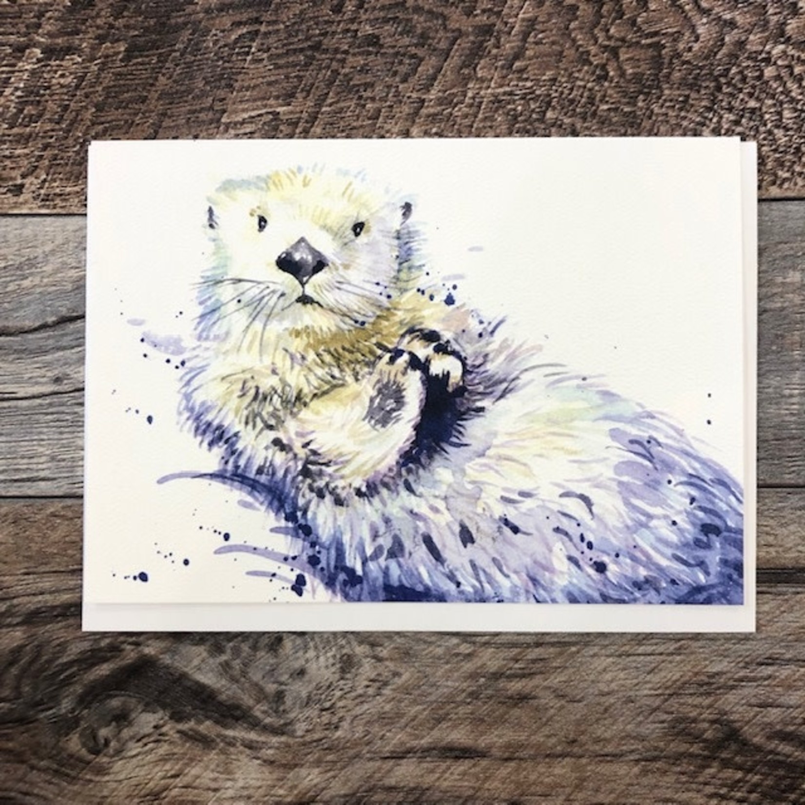 Elena's Watercolour Card - Sea Otter
