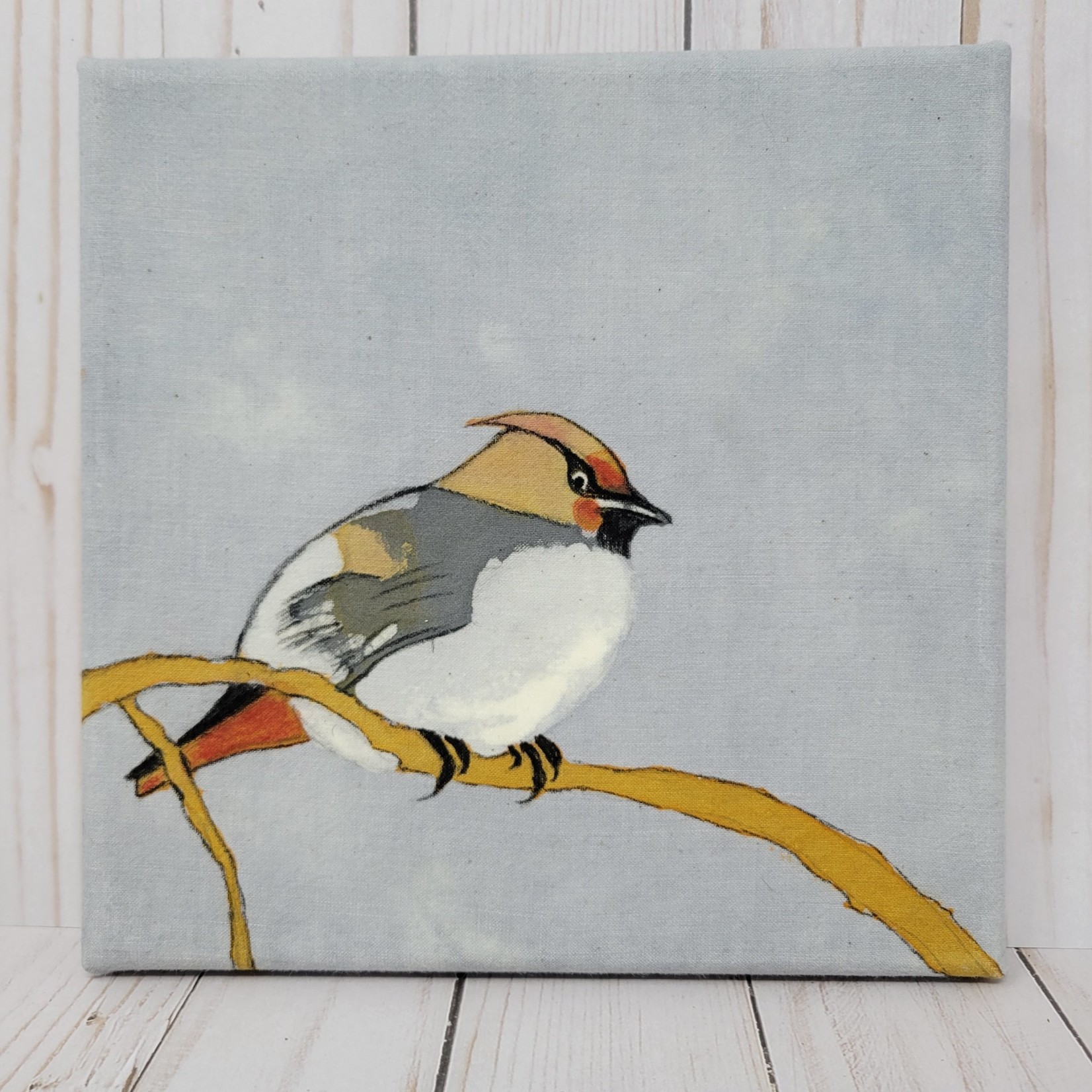 Baby Waxwing Batik - 8x8