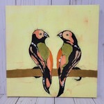 Peach Love Birds Batik - 12x12