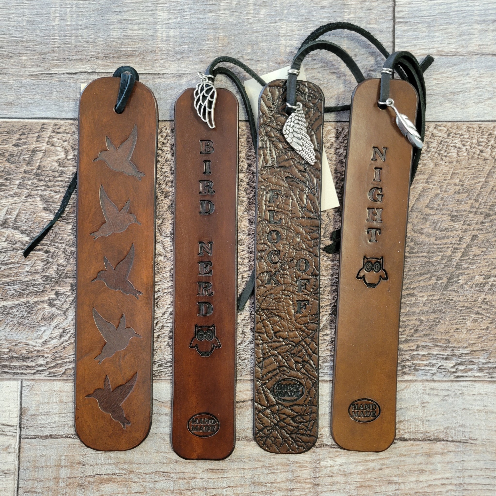 Stamped Leather Bookmark Backyard Birds Nature Shop