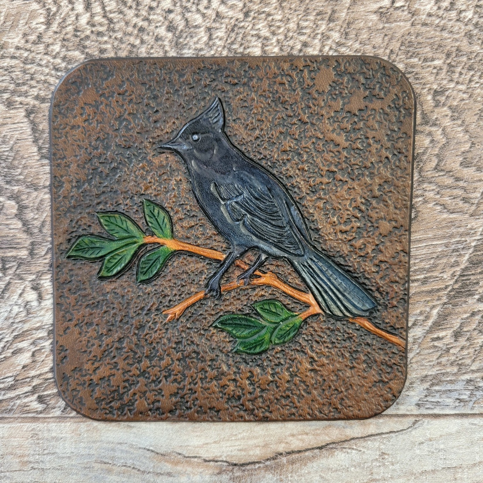 Carved Leather Magnet