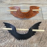 Stamped Leather Hair Piece - Bird