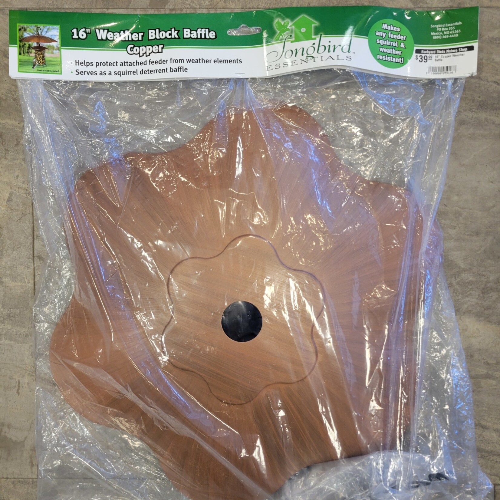 Songbird Essentials 16" Copper Weather Baffle
