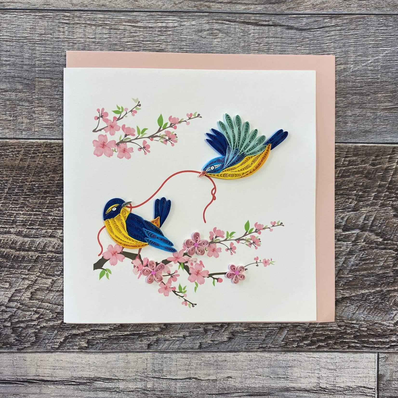 Quilling Card - Bluebirds with String