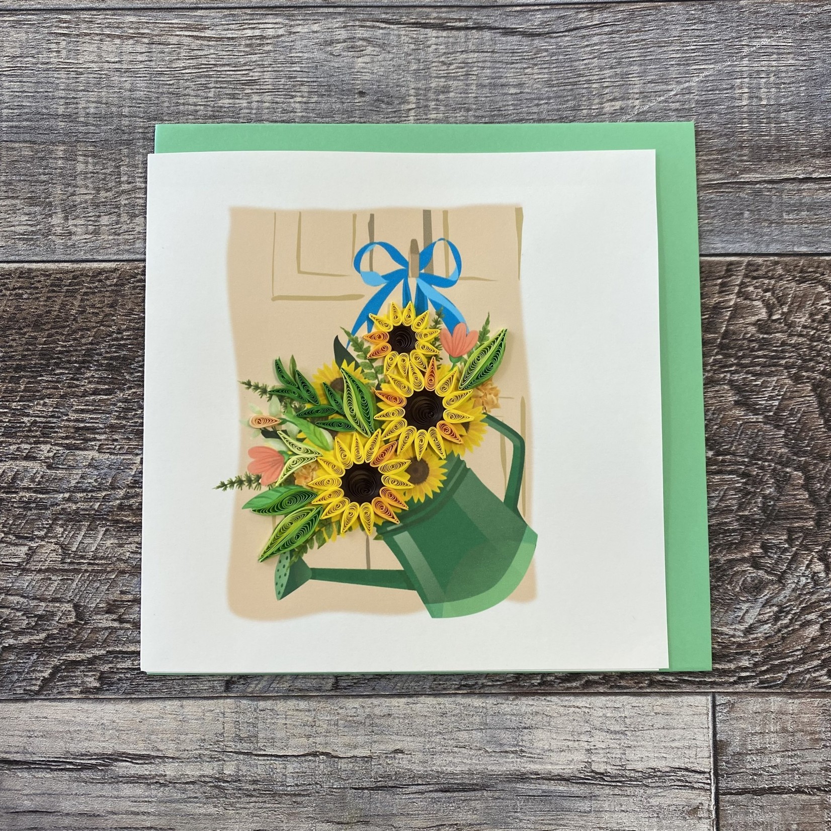 Quilling Card - Watering Cans With Sunflowers