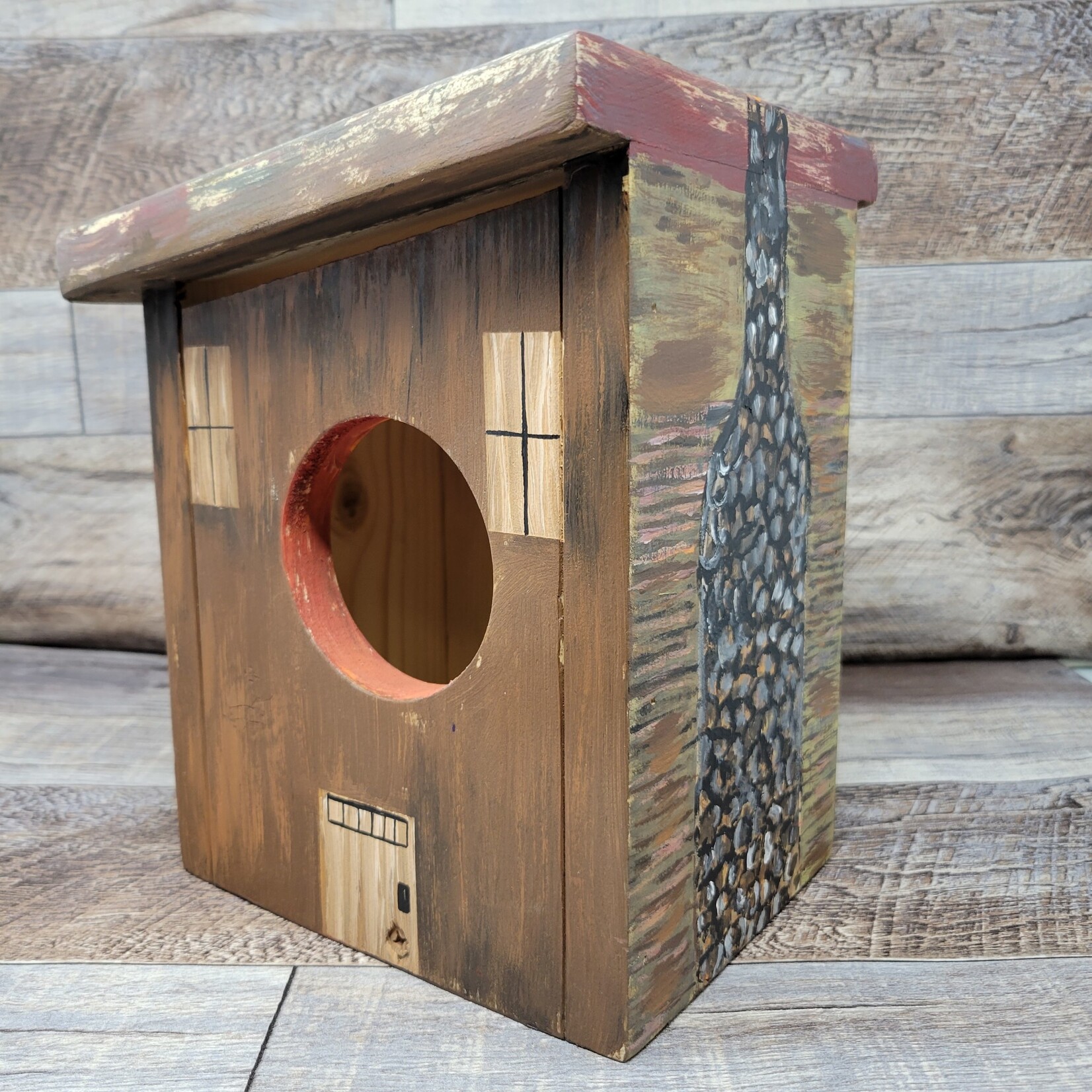 Vern's Painted Bird House - Squirrel House