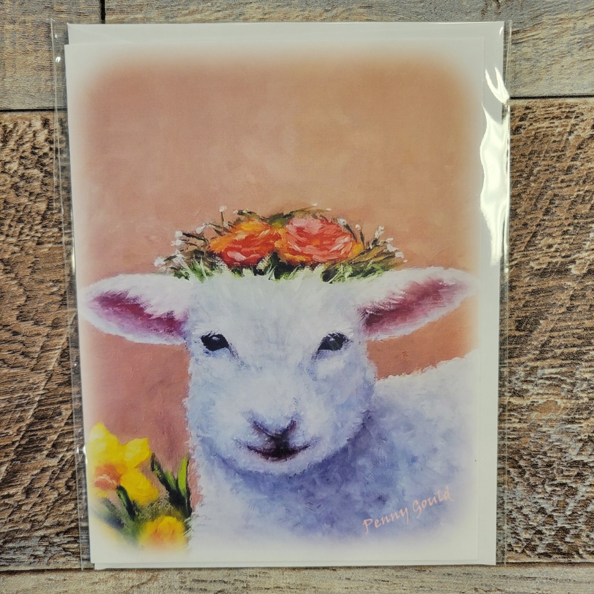 Penny Gould Greeting Card Spring Lamb Backyard Birds Nature Shop
