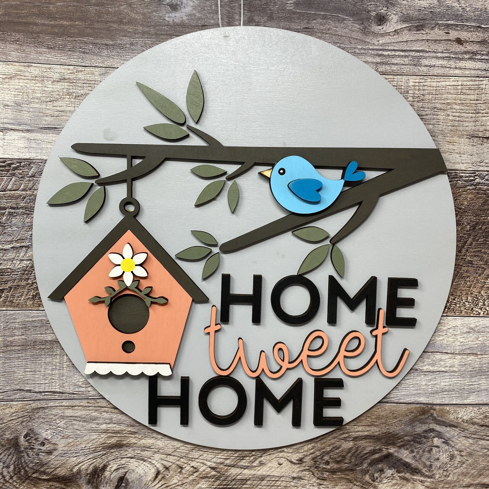 Tammy's Wood Welcome Sign Round - Home Tweet Home