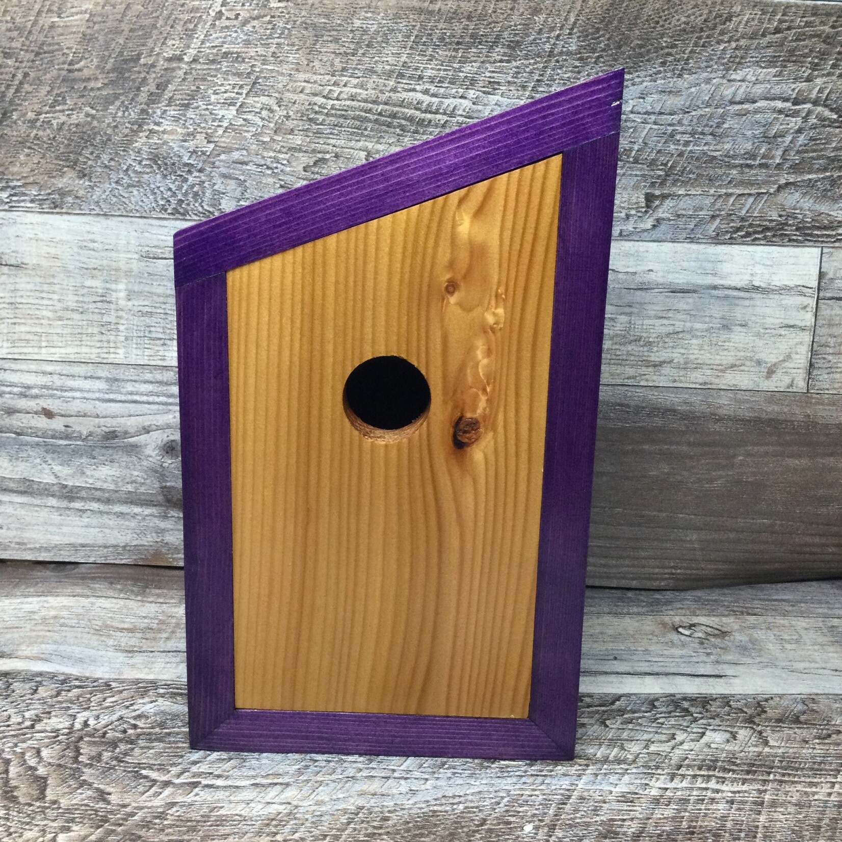 Clumsy Cat Wood Angled Bird House