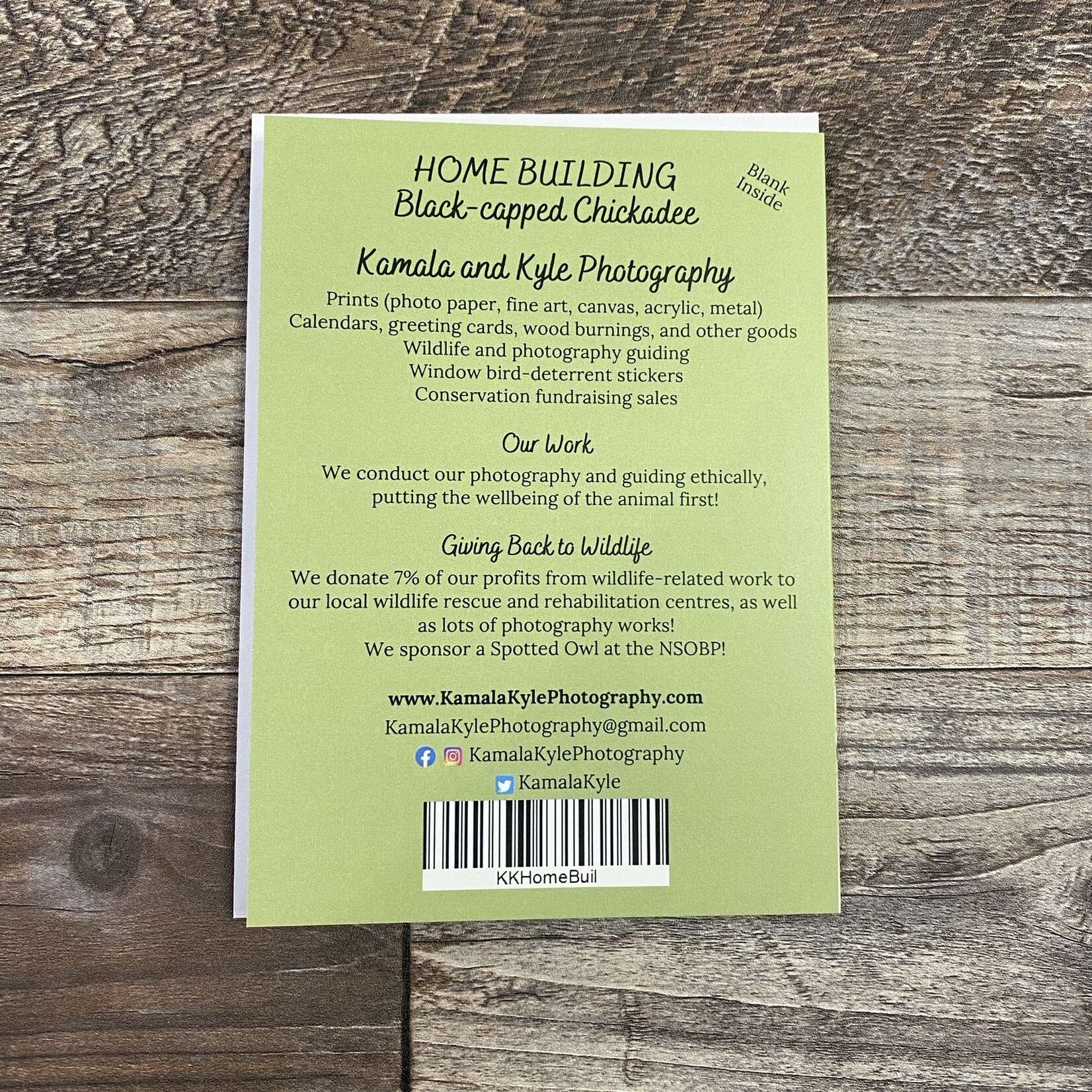 Kamala & Kyle Greeting Card - Home Building Chickadee