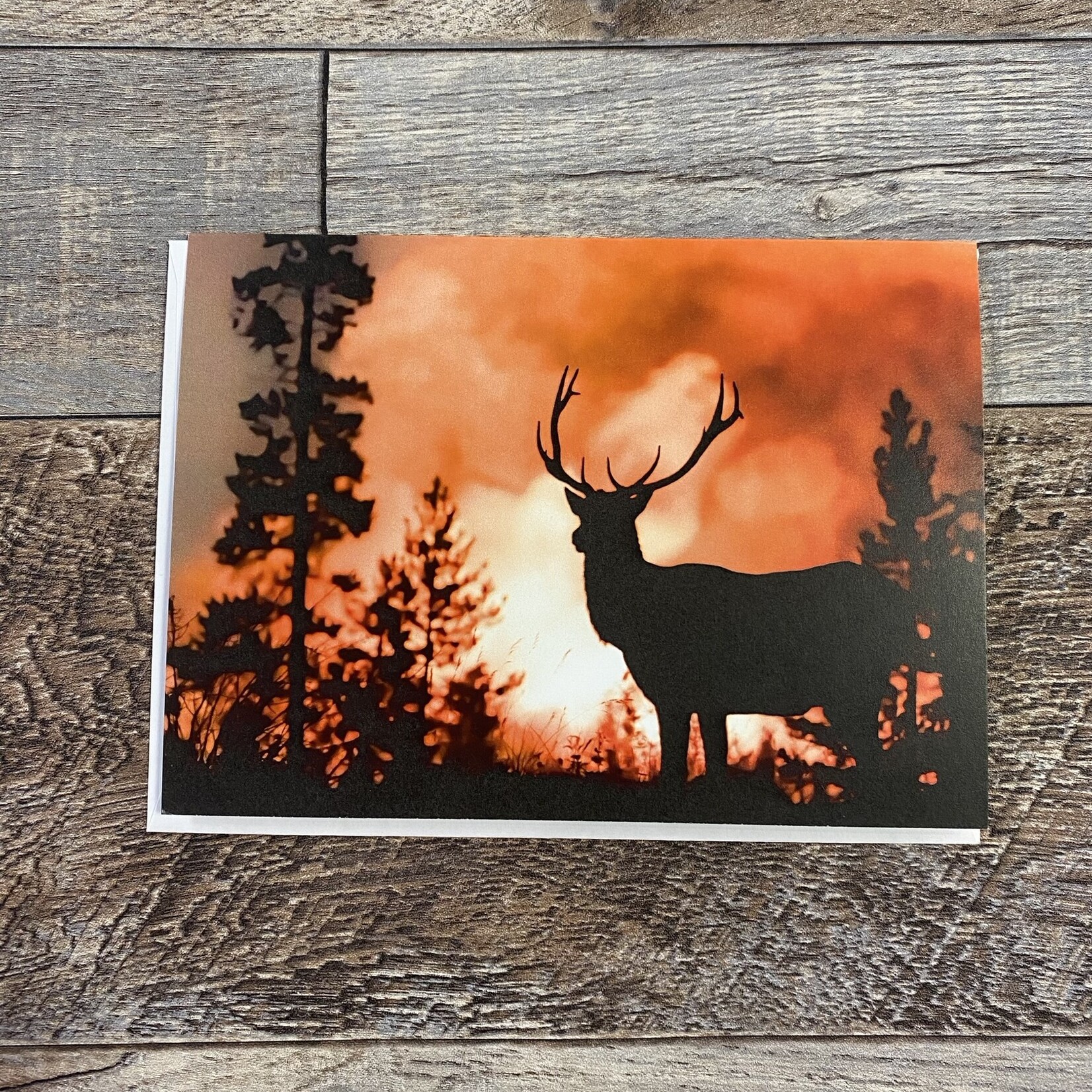 Kamala & Kyle Greeting Card - Escaping The Inferno Elk