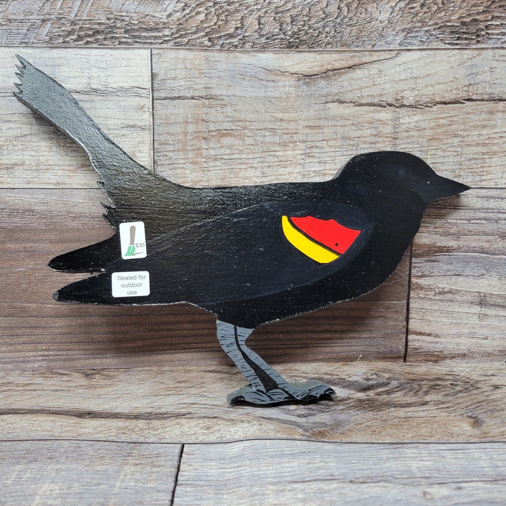 Kelsea's Wooden Fence Birds - Red-winged Blackbird