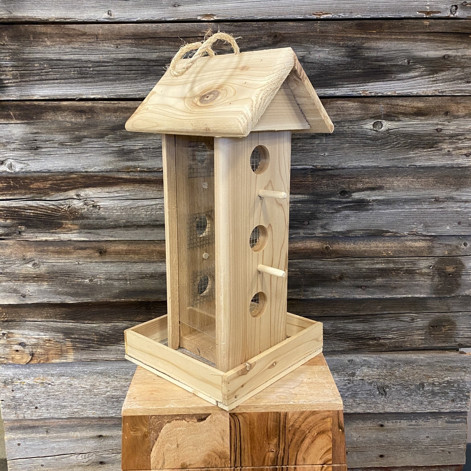 Ray's Cedar Feeder - Triple Hole Feeder