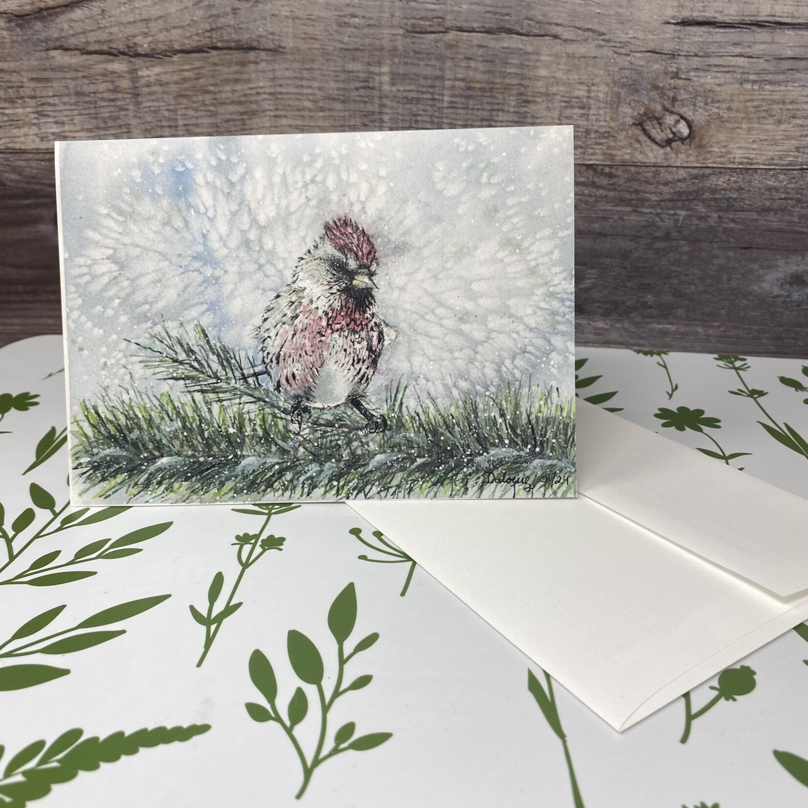 Dalouie's Greeting Card - Watercolour Redpoll