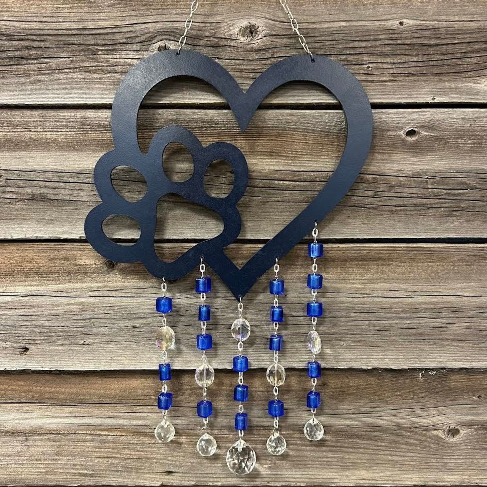 Sue's Prettys - Pet Paw With Heart (Dark Blue)