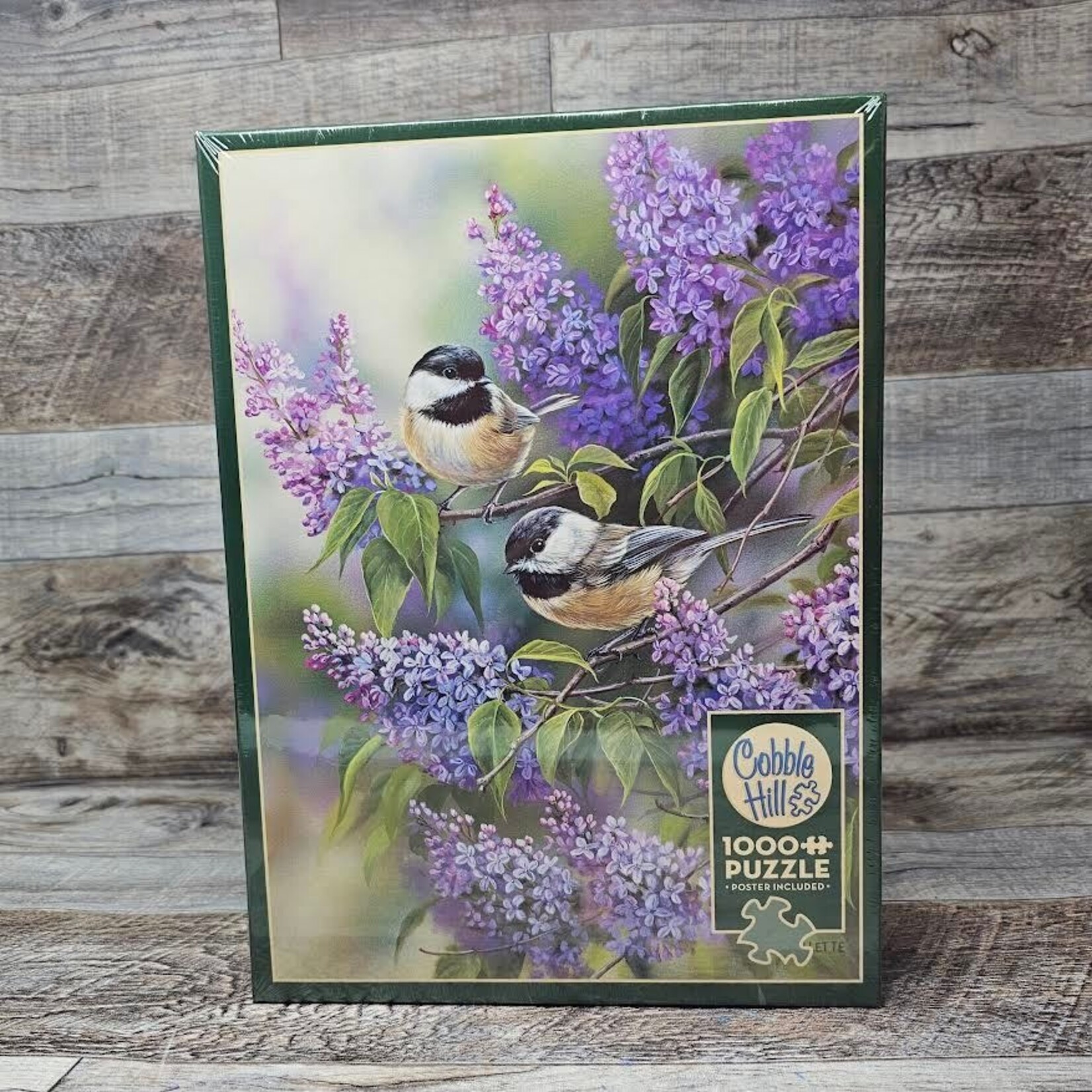 Cobble Hill Puzzles Chickadees and Lilacs - 1000 pc Puzzle