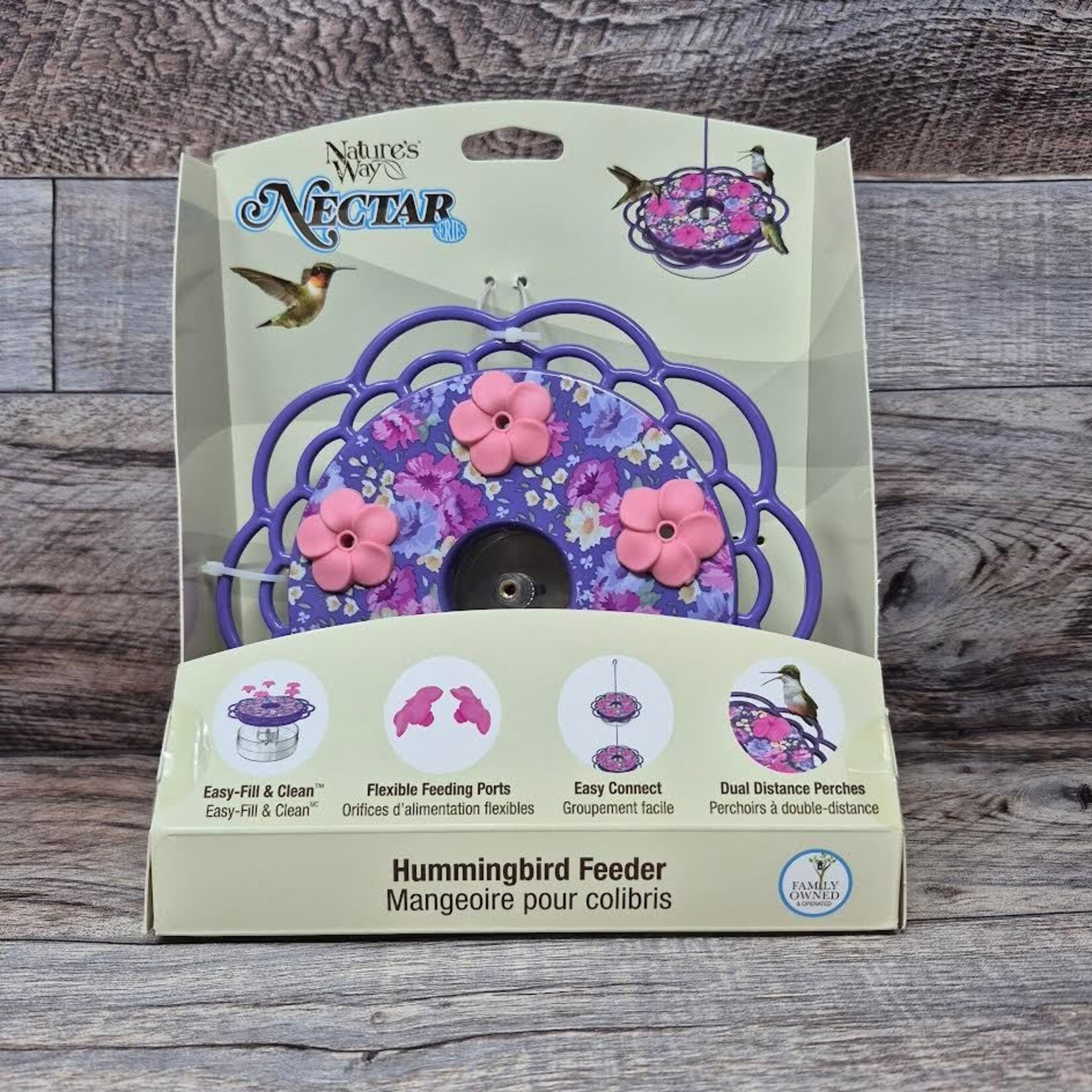 Petunia Passion Plastic Dish Hummingbird Feeder 13oz