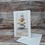 Dalouie's Greeting Card - Watercolour Stacked Stones
