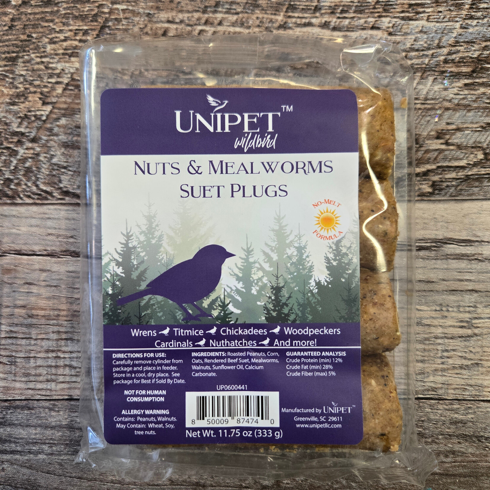 Unipet Unipet Suet Plugs - Nuts & Mealworms