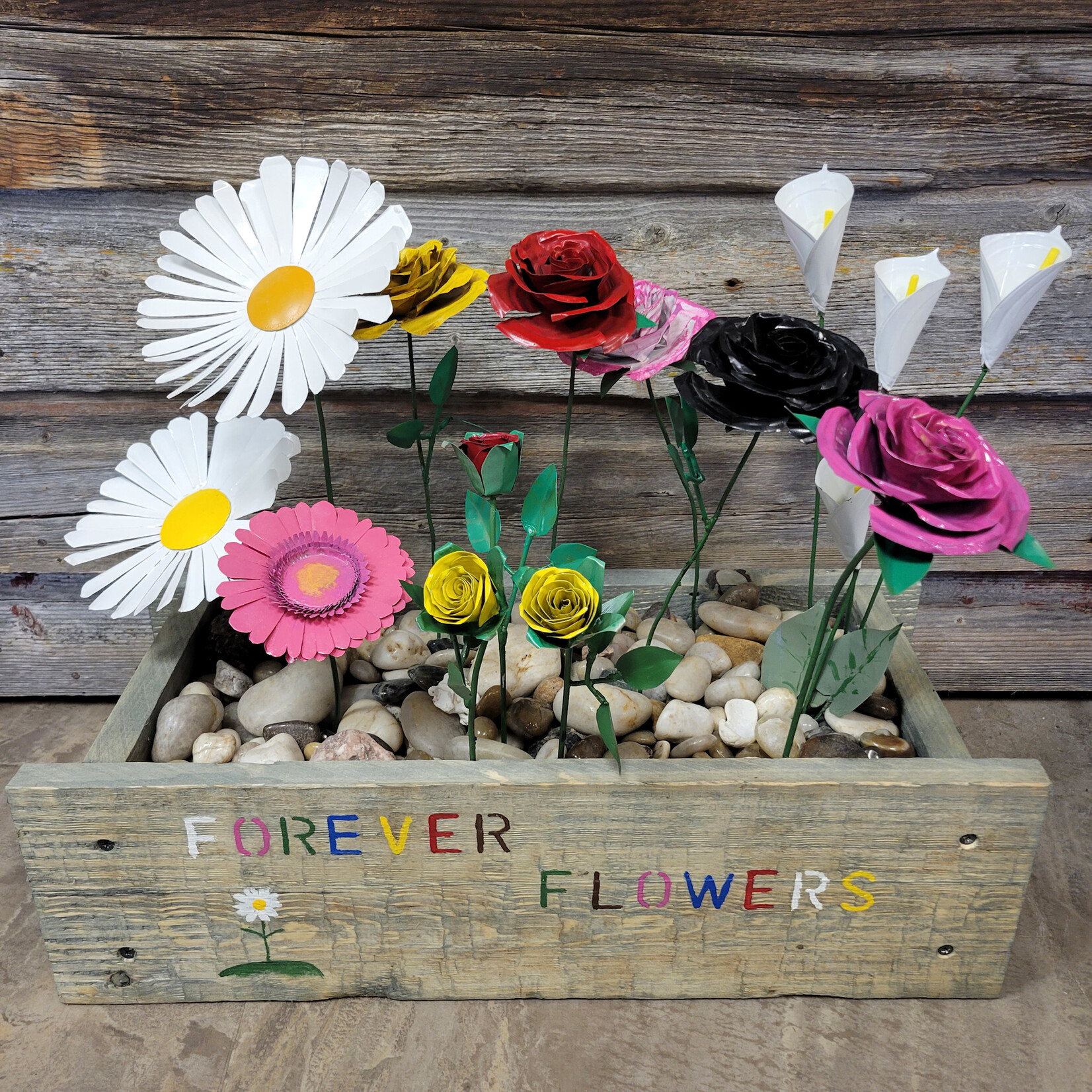 Forever Flowers Metal Stake - Rose Large