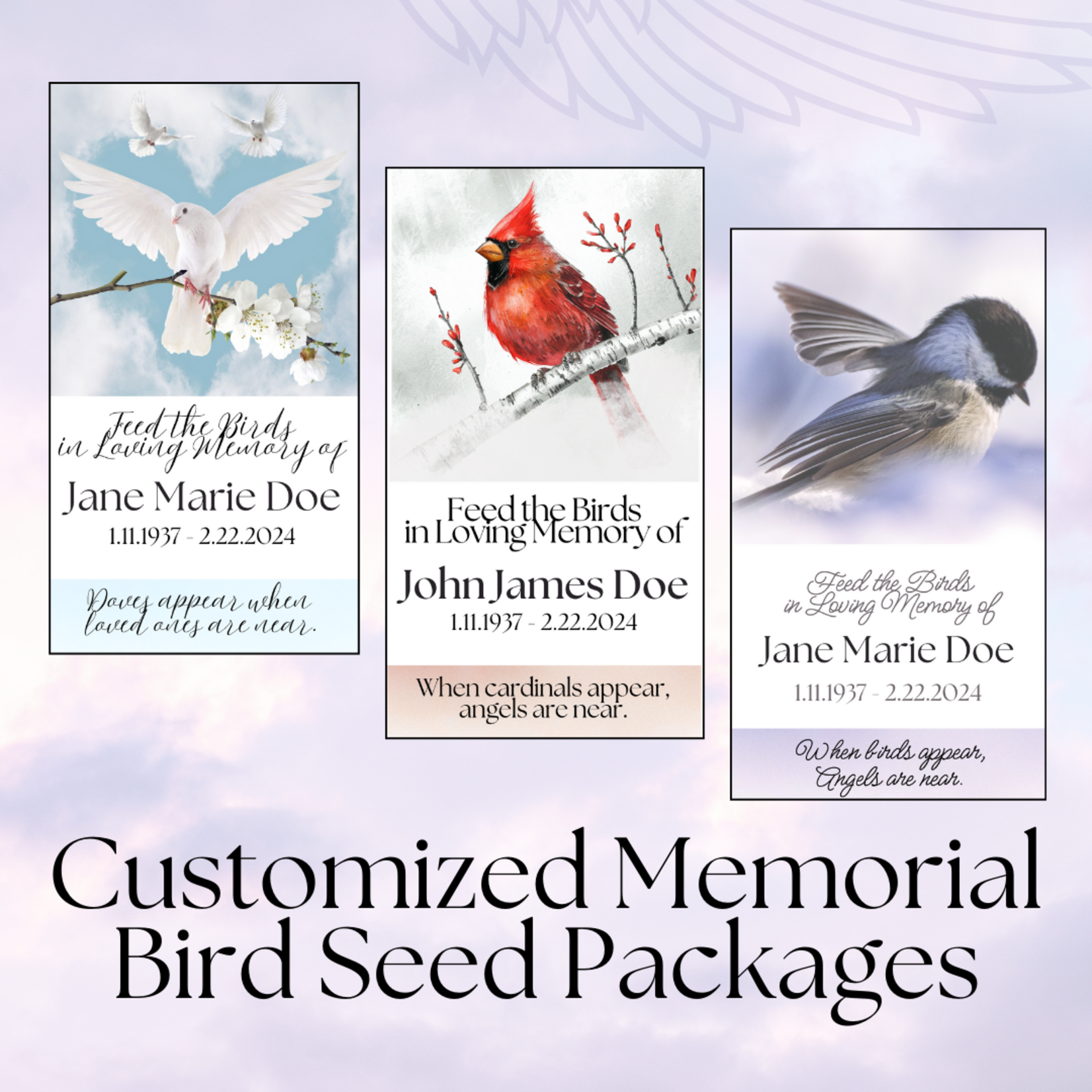Memorial Bird Seed Bags (set of 40)