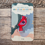Paper Pattern Silk Pin - Cardinal