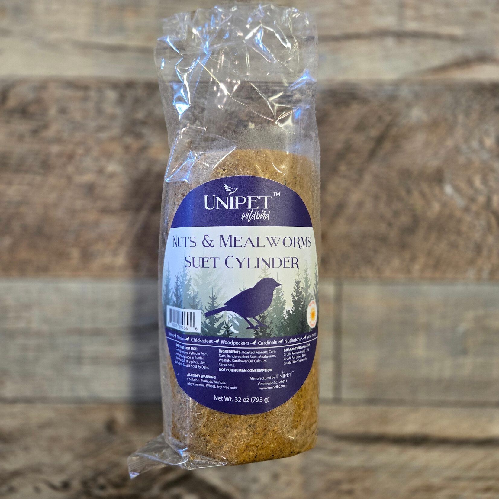 Unipet Unipet Suet Cylinder - Nuts & Mealworms