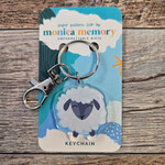 Paper Pattern Silk Keychain - White Sheep