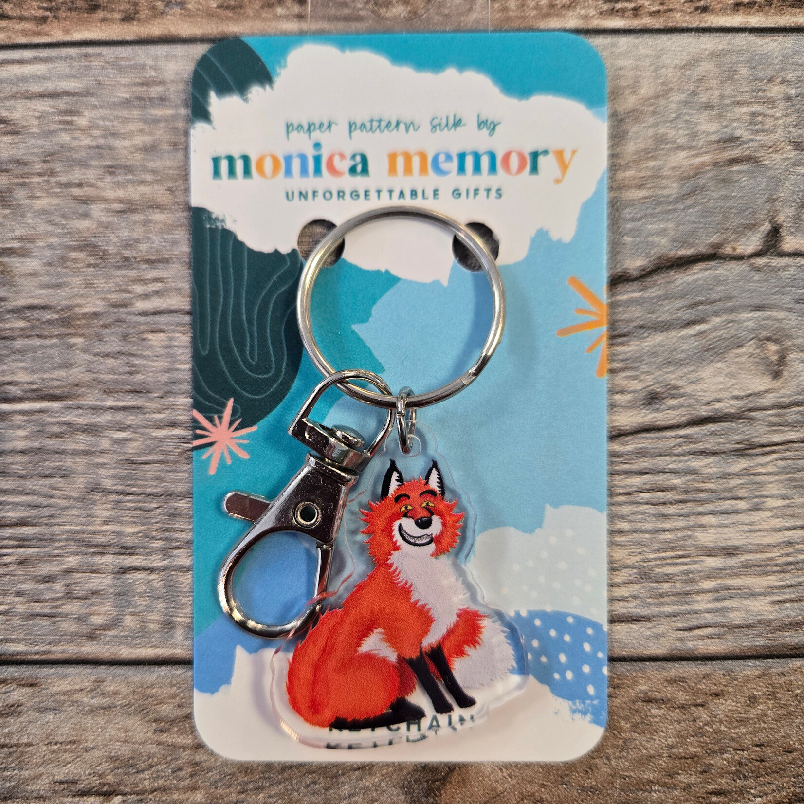 Paper Pattern Silk Keychain - Sly Fox