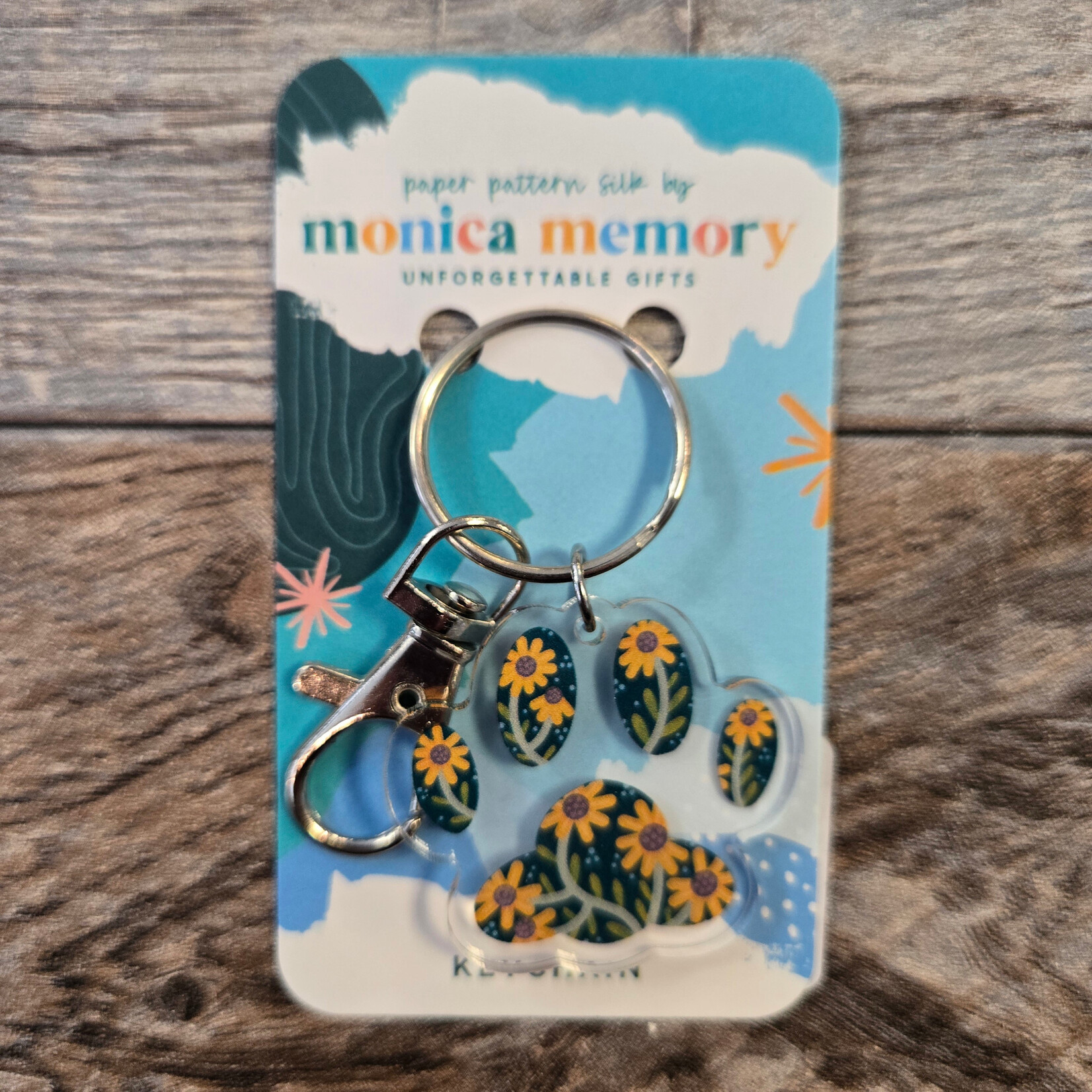 Paper Pattern Silk Keychain - Sunflower Paw
