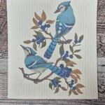Swedish Dishcloths - Blue Jays & Berries