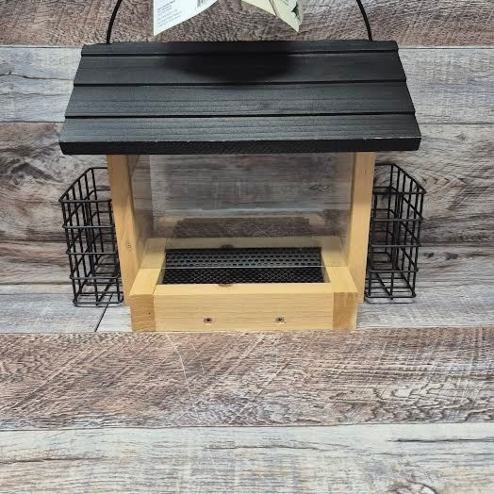 Nature's Way Cedar 3 QT Hopper Feeder with Suet Cages