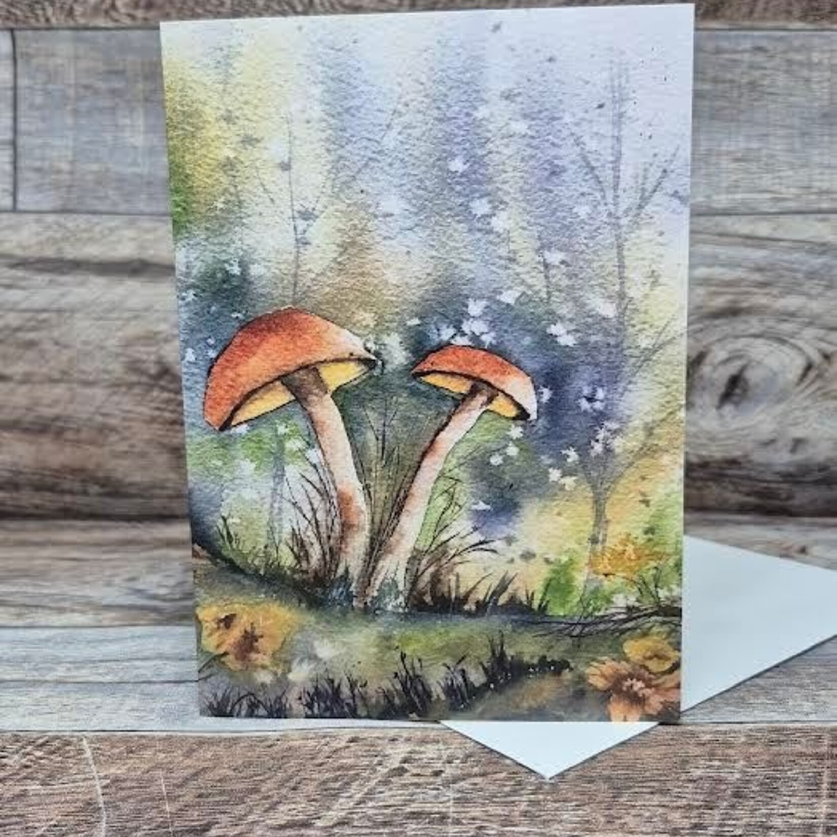 Dalouie's Greeting Card - Watercolour Mushroom Friends