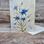 Dalouie's Greeting Card - Watercolour Blue Straw Flowers