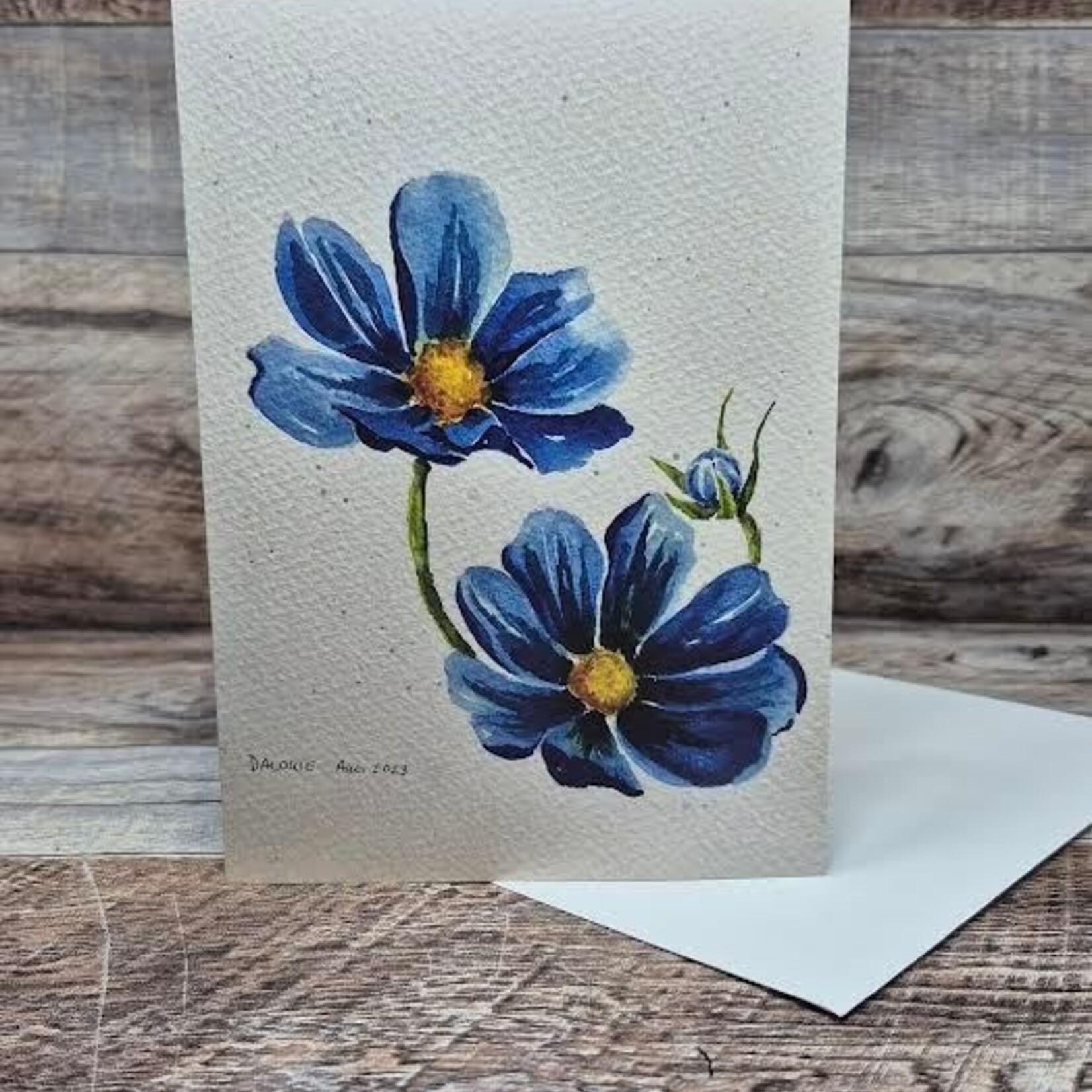 Dalouie's Greeting Card - Watercolour Blue Poppies