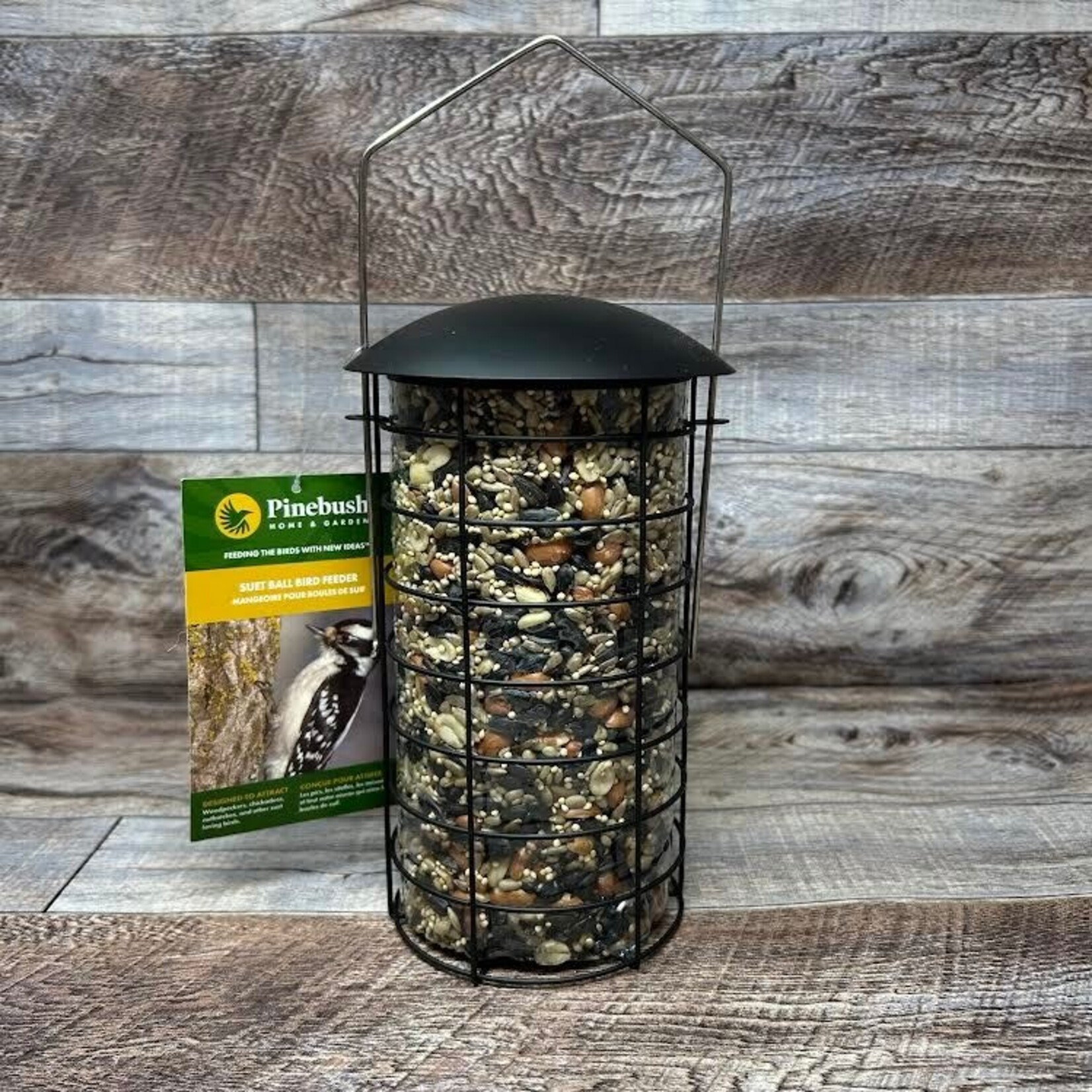 Small Black Seed Log or Suet Ball Feeder
