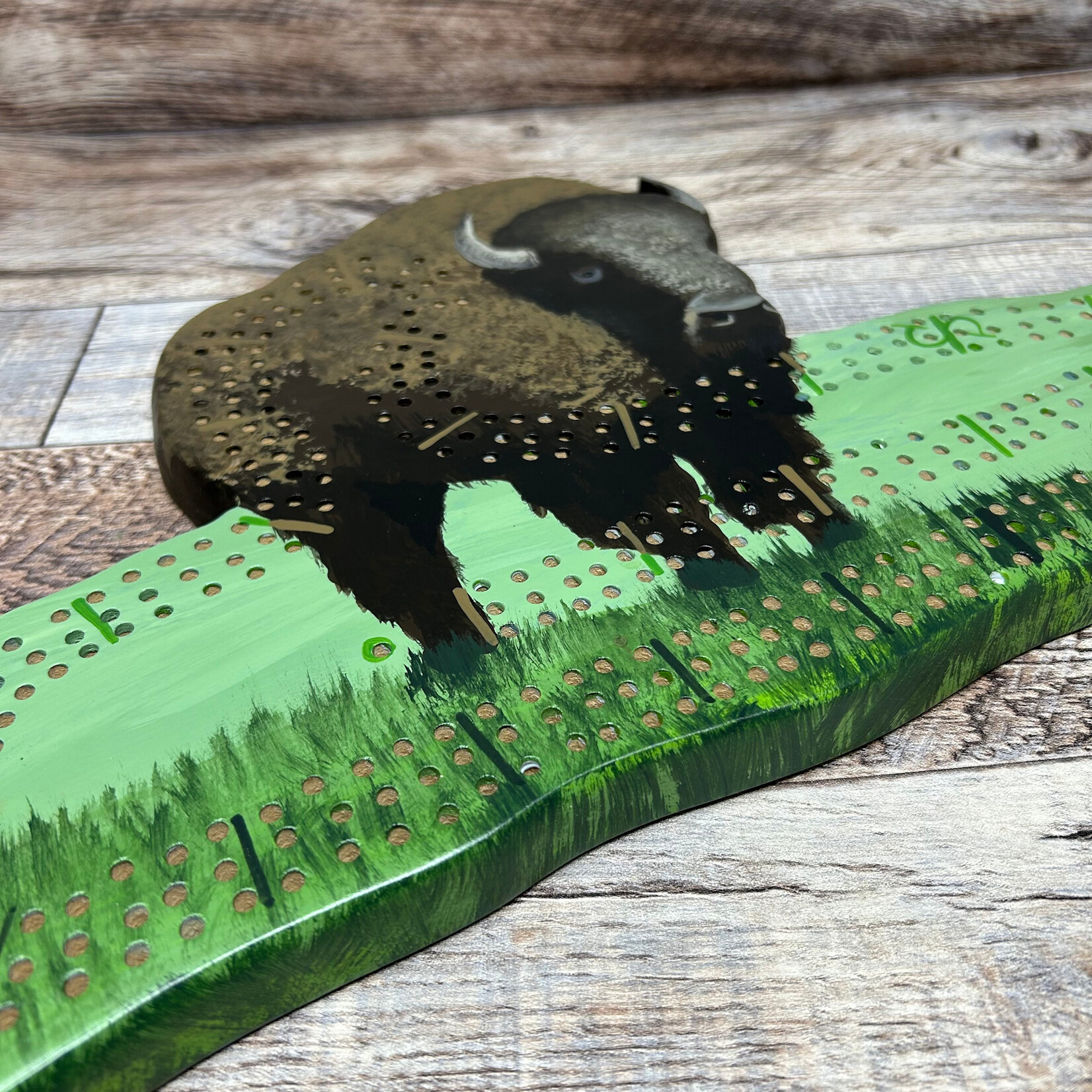Riddle Cribbage Board - Bison