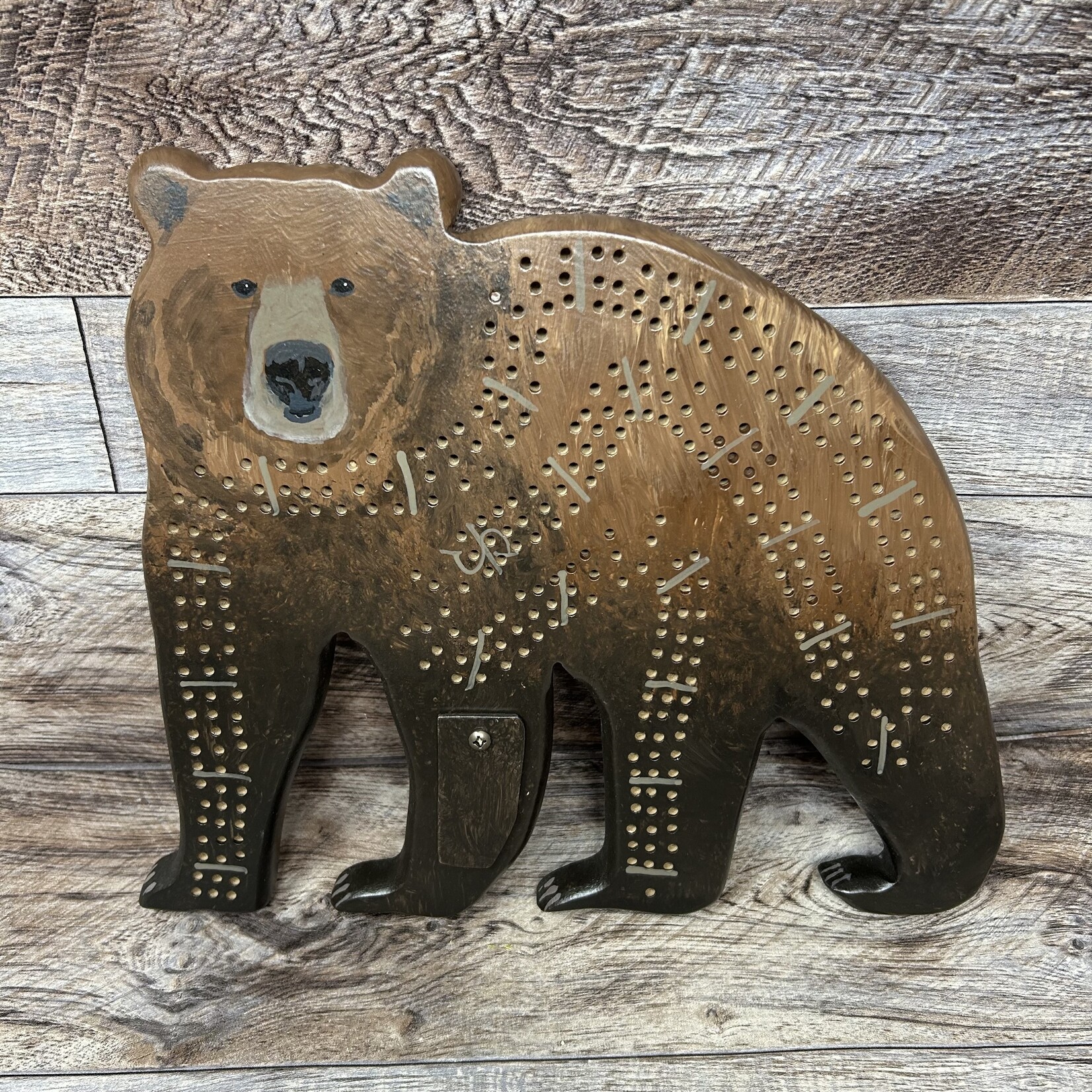 Riddle Cribbage Board - Grizzly Bear