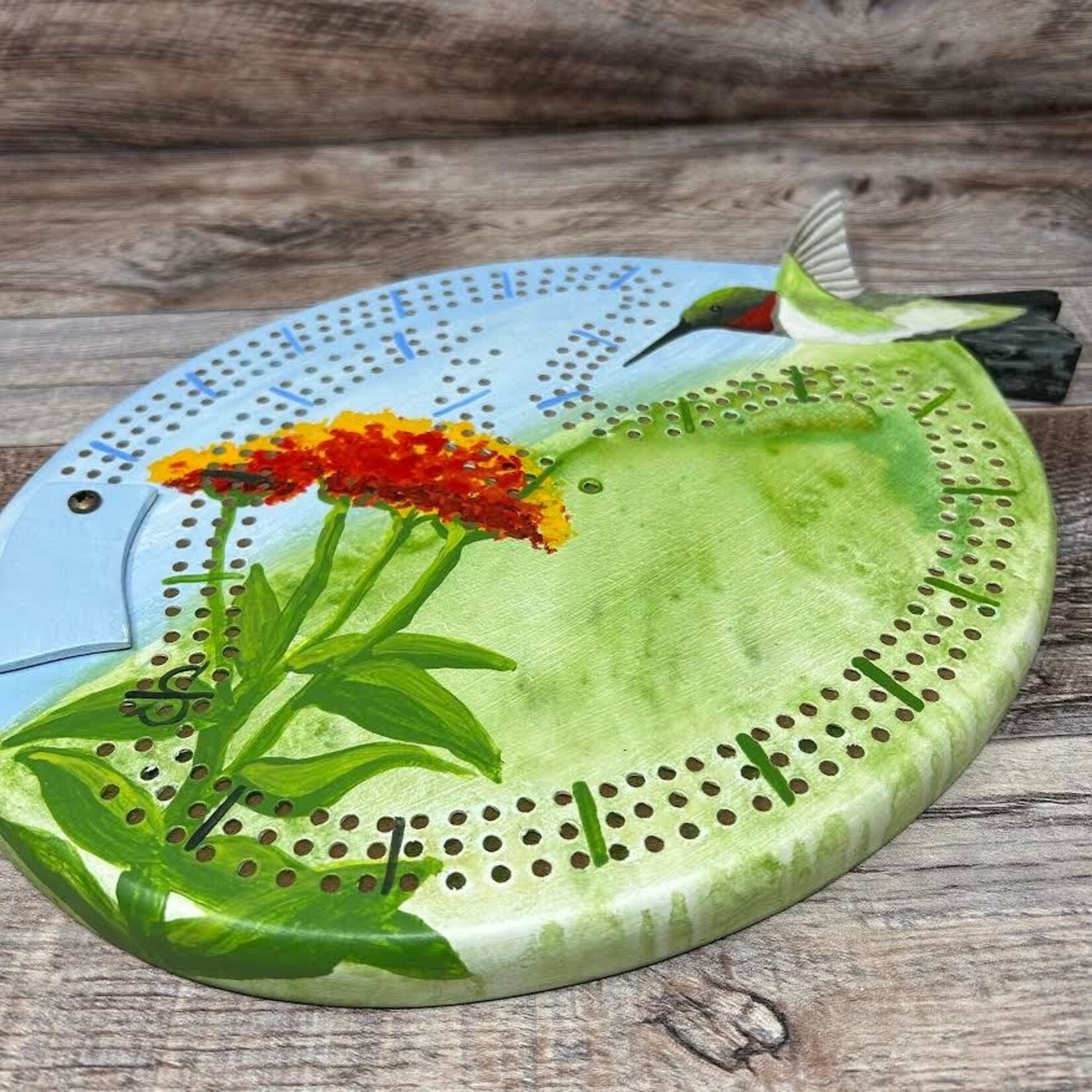 Riddle Cribbage Board - Hummingbird