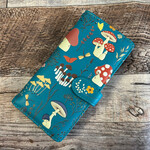 Large Shagwear Wallet - Teal Mushroom Forest