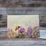 Dalouie's Greeting Card - Bumblebee and Purple Flowers