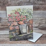 Dalouie's Greeting Card - Watercolour Rock Wall and Bucket