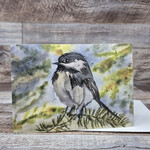 Dalouie's Greeting Card - Watercolour Stormy Chickadee