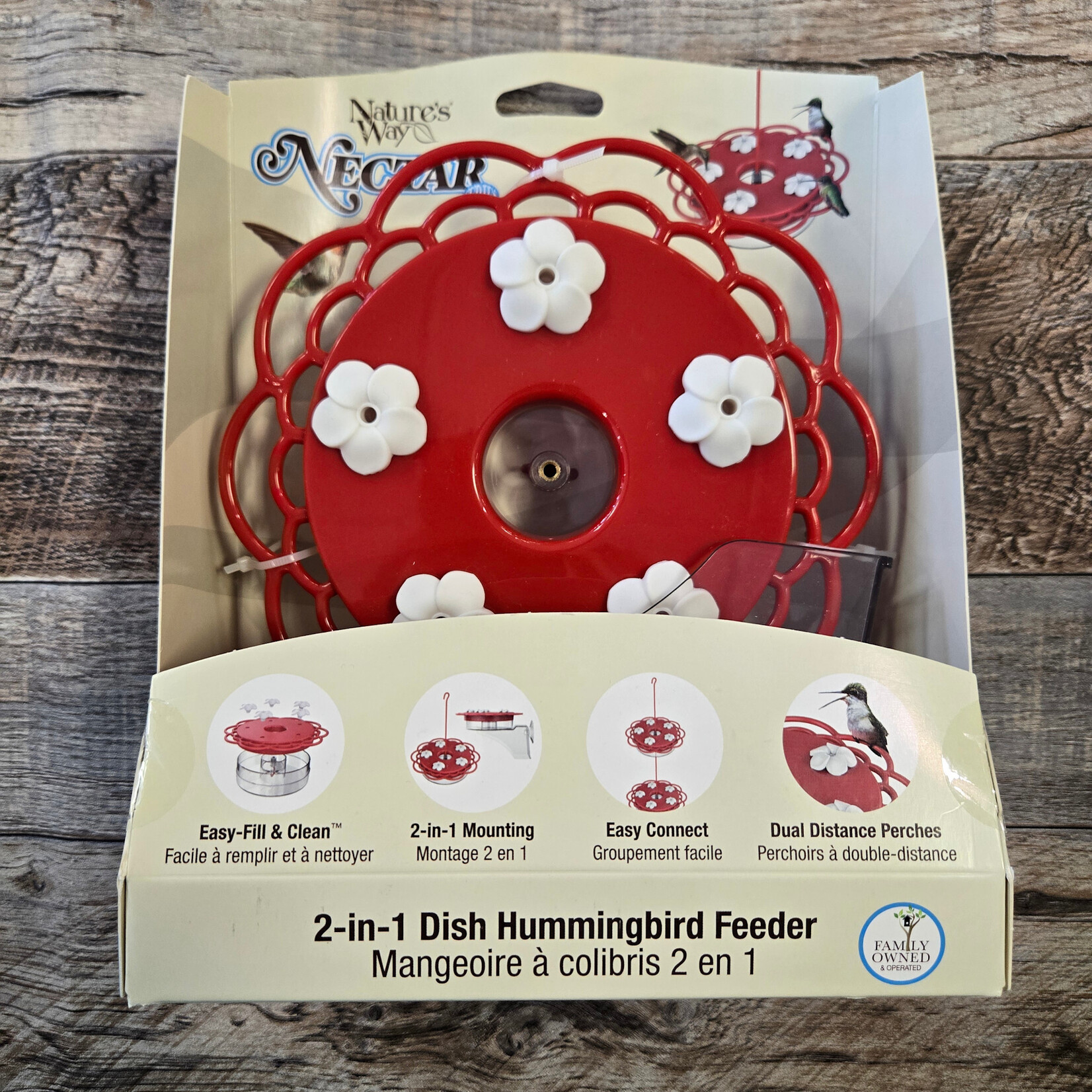2-in-1 Plastic Dish Hummingbird Feeder 13oz