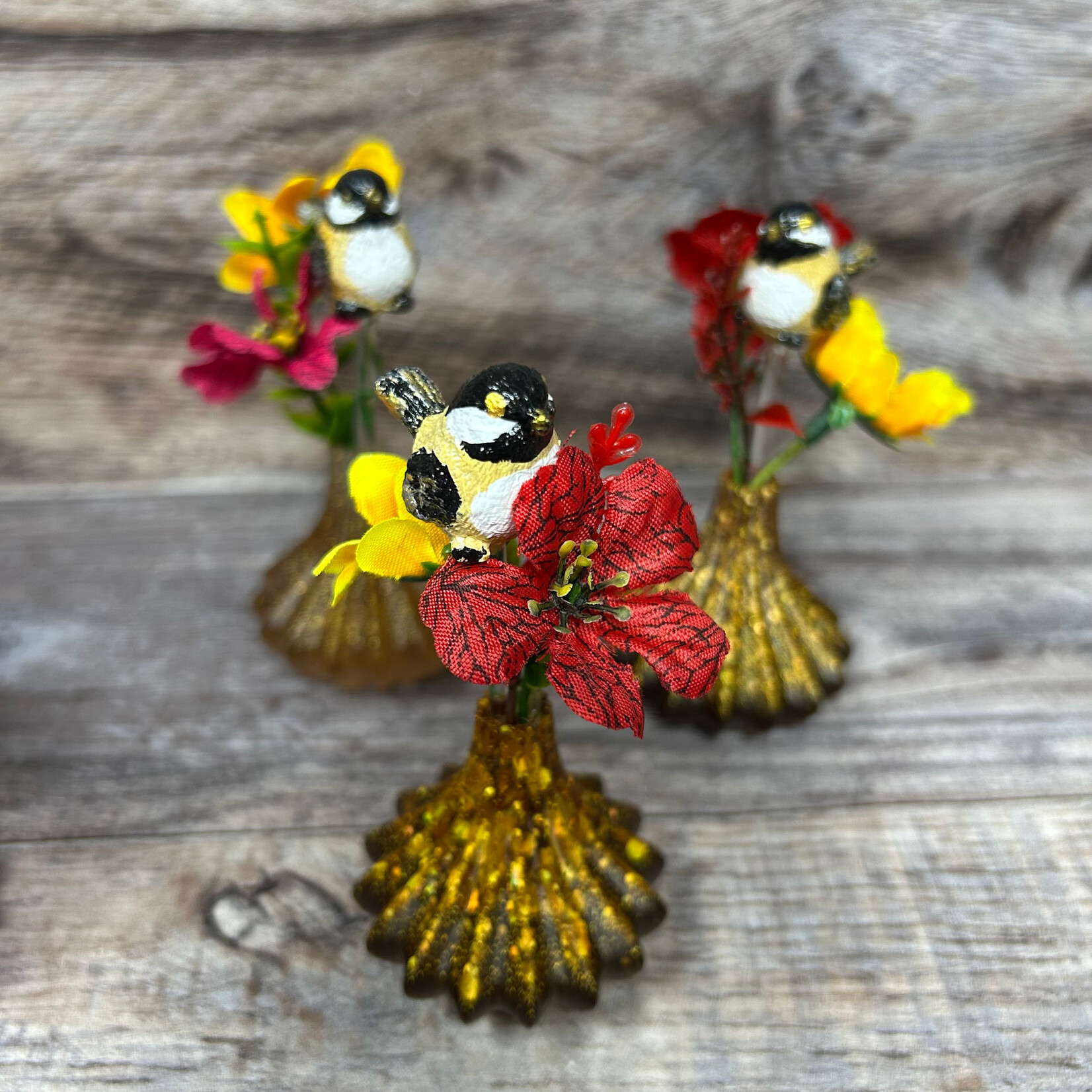 Chickadee Art - Mini Flower Bouquet