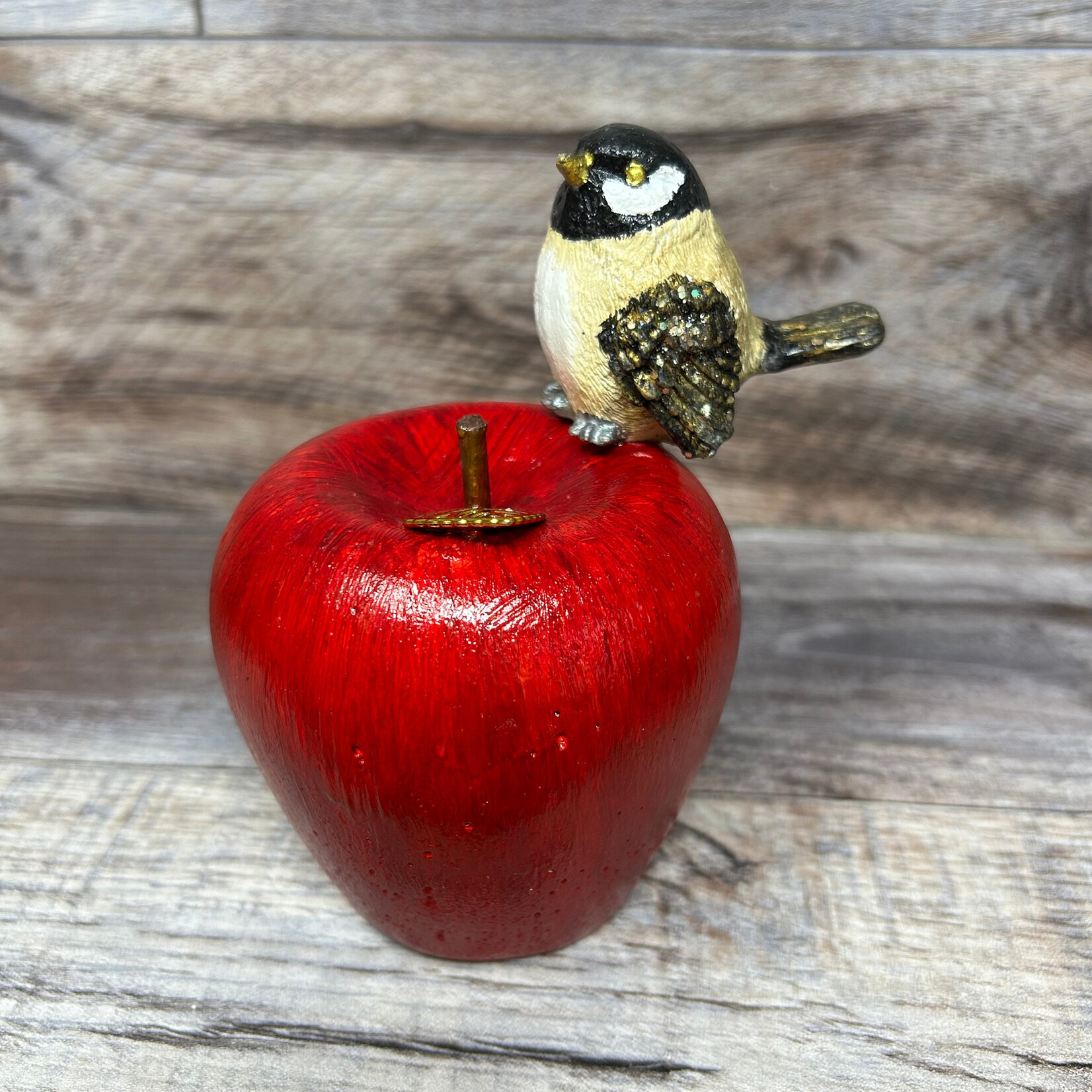 Chickadee Art - Chickadee and Apple