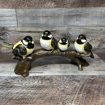 Chickadee Art - Foursome on Log