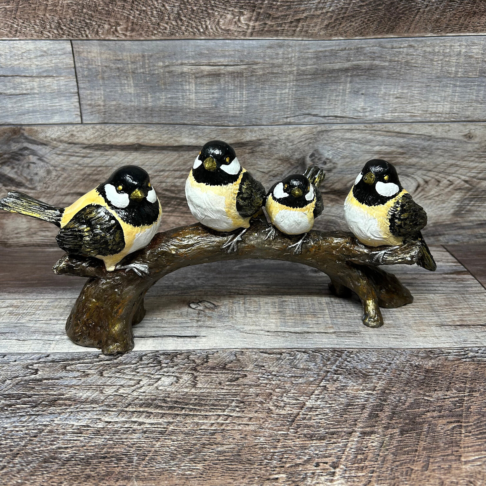 Chickadee Art - Foursome on Log