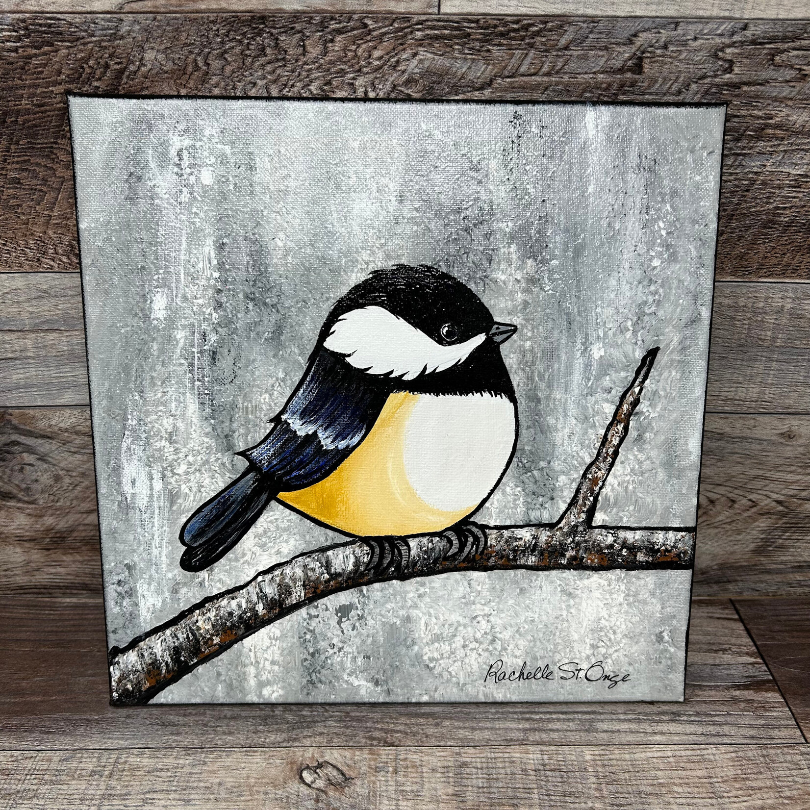 Chickadee Art - Acrylic Painting (Lucy)