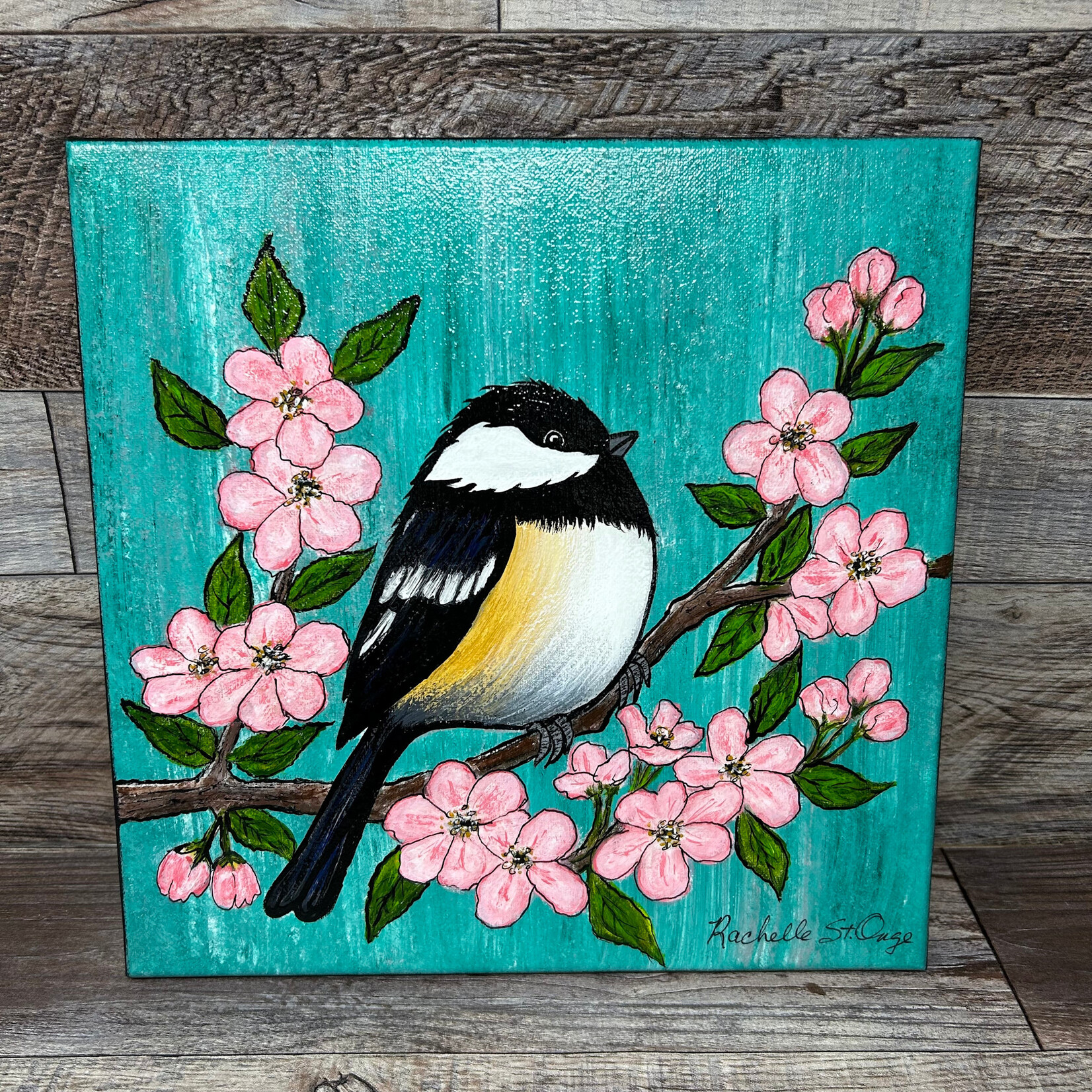 Chickadee Art - Acrylic Painting (Amelie)